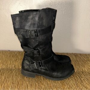 Birkenstock Black Triple Buckle Combat Boots